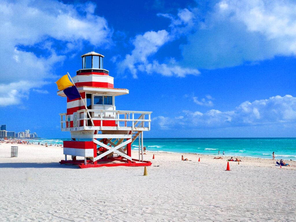 lighthouse on a sandy beach